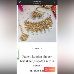 Indian Kundan Bridal Set with Haath Phool